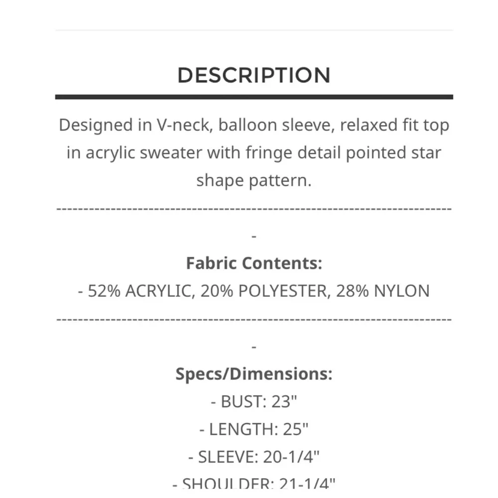 $40 start 332 ⬇️Pretty POL V neck star sweater - Picture 10 of 10